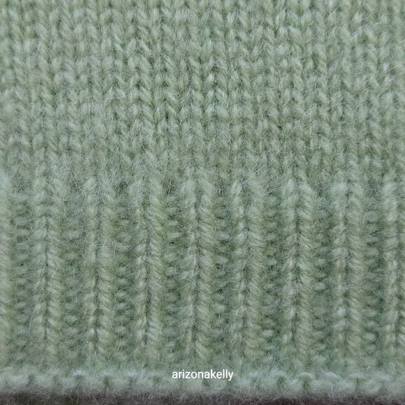 Thick Cashmere Scarf Knit Pastel Green - Picture 7 of 13